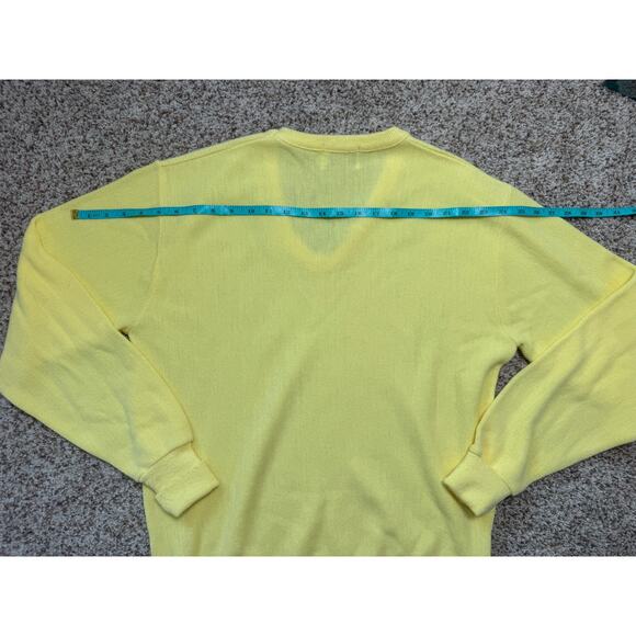 Vintage 80's IZOD Lacoste Men's Sweater, size Large, Bright Yellow; V-neck - Picture 5 of 9